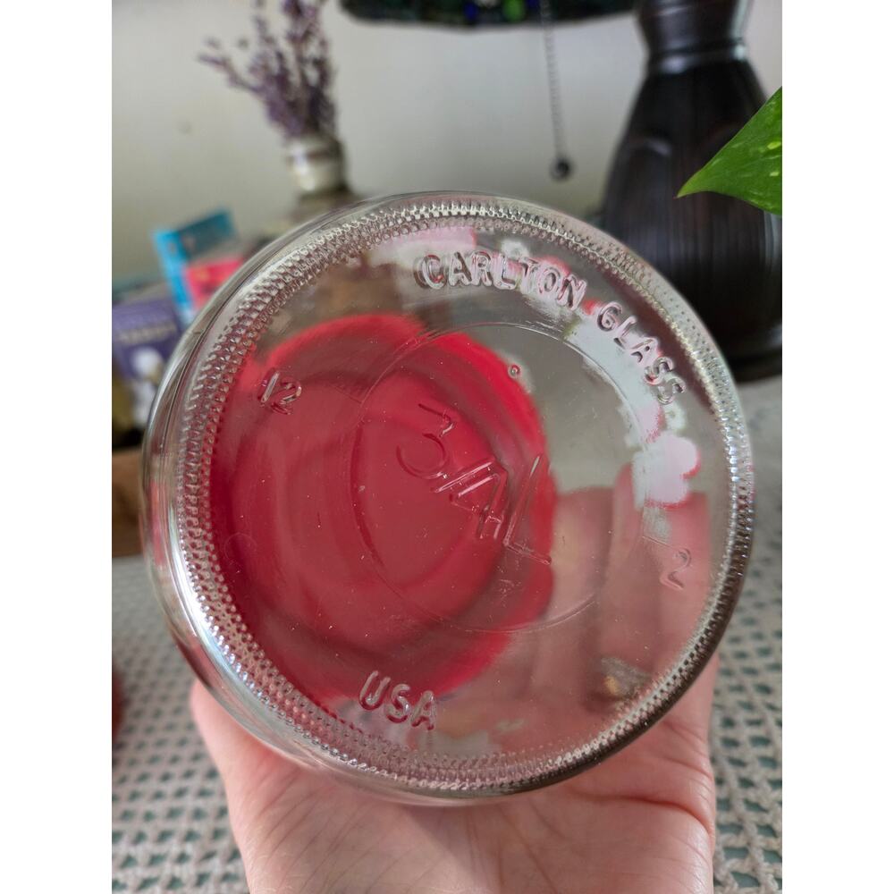 Vintage Carlton Glass Strawberry Canister Jar – 5” Kitchen Storage Decor - Picture 3 of 4
